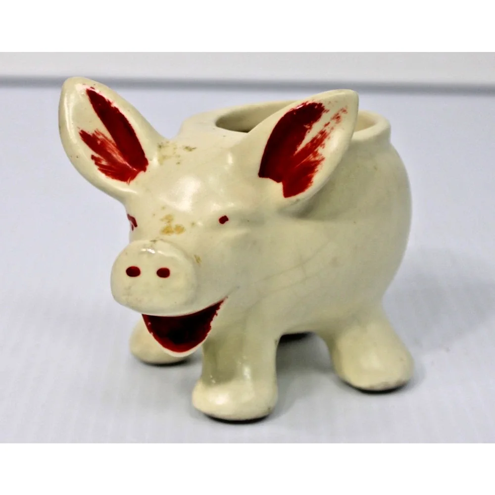 Vintage Fredericksburg Pottery Pig Planter, 3.75